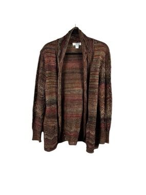 CJ Banks Multicolored Shawl Collar Open Front Cardigan Size XL
